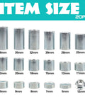 20 Piece M12 Spacer Sleeve Bushing Kit For Motorcycle ATV Dirt Bike Moped Mini Bike MX650 Includes 17 Bushings Of Varied Lengths And 3 Lock Nuts Industrial Steel 12mm Spacers For Tight Fit And Vibration Reduction, assorted 5mm-38mm sleeves and 12mm lock nuts