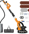 Heavy Duty Electric Drywall Sander With Vacuum Dust Collector, accessories, 360° LED light, ideal for ceiling work.
