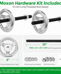 Moxon Hardware Kit included, 10-inch threaded rods, chrome hand wheels, designed for woodworking bench clamping with No Sweat Quick Action Acme Thread Vise Hardware Kit Built For Lightning Fast Woodworking Bench Clamping And Killer Grip Control That Delivers Smooth Operation Every Time.