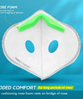 Inside view of All Day Comfort Upgraded M Plus Dust Mask With Six Layer Filters And EAPI Filter Technology showing nose foam padding.