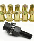 Heavy Duty Head Rivet Nut Tool Kit With Six Different Plier Sizes And Sixty Press-in Nuts For Fastening Auto Panels, Metal Brackets, And DIY Projects That Actually Hold Up And Look Clean., carbon steel rivet nuts and black threaded mandrel