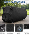 Six Passenger Golf Cart Storage Cover For EZGO Club Car And Yamaha Built Tough With Heavy Duty Dustproof Protection