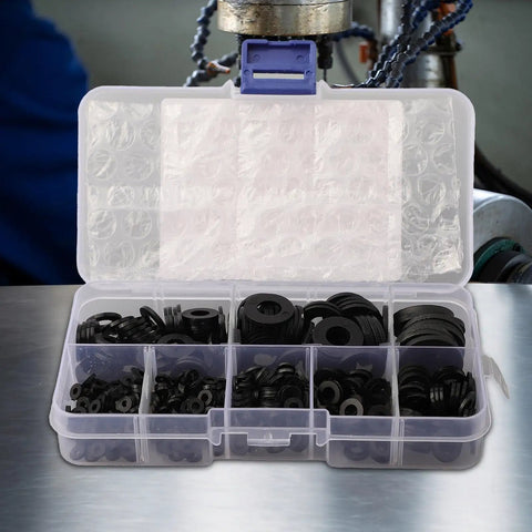 Durable Nylon Washers Assortment Kit 500 Pcs Flat Insulated Corrosion Free M2 To M10 For Industrial Auto And Electrical Repairs Premium Hardware Set in organizer box