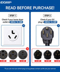 Legit Game Changer Nema 10 30P To 14 50R Adapter Cord For Instant Level 2 EV Charging installation guide with NEMA plugs.