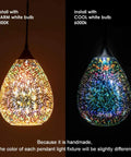 Modern 3D Pendant Lights For Kitchen Island Set Of 2 Dope Colorful Glass Pendants With Clear Globe Shades Farmhouse Style