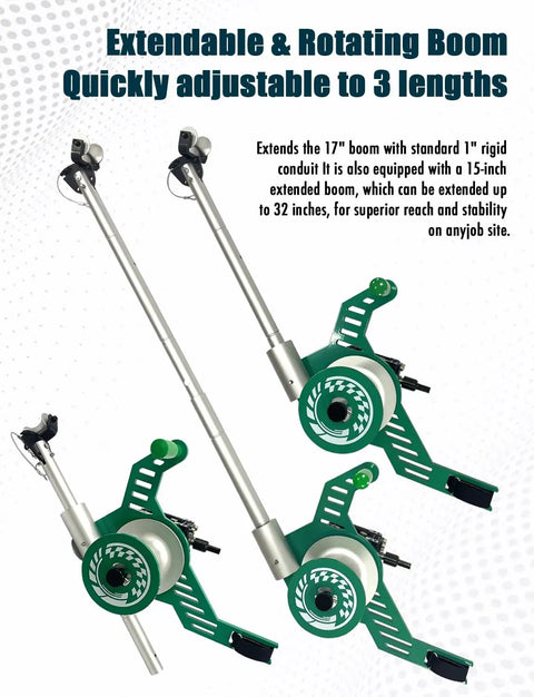 Heavy Duty Drill Attachment Cable Puller With 1000 Lb Force Adjustable Wire Tugger For Half Inch To Four Inch Conduit Pro Electrician Beast With extendable boom.