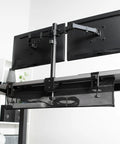 No Drill Clamp-On 36 Inch Mesh Under Desk Cable Management System for Home Office and Standing Desks, organizing cables neatly