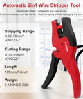 Auto Wire Stripper And Cutter 2 In 1 For Stripping And Cutting 7-32 AWG Speaker Wire on a table, side view