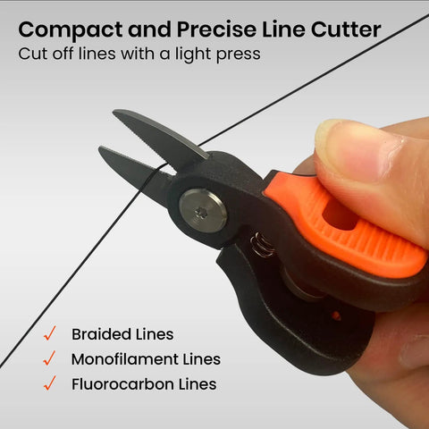 Close-up of Mini Fishing Scissors Line Cutter Kit With Compact Stainless Steel Blades Non Slip Handle Micro Serrated Edge
