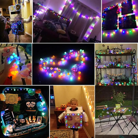 Battery Powered Globe String Lights Remote Dimmable 18Ft 50 LEDs Waterproof Multicolor Fairy Lights For Indoor Outdoor Decor Bedroom Garden Party Christmas Tree 8 Modes To Create Lit Cozy Vibes