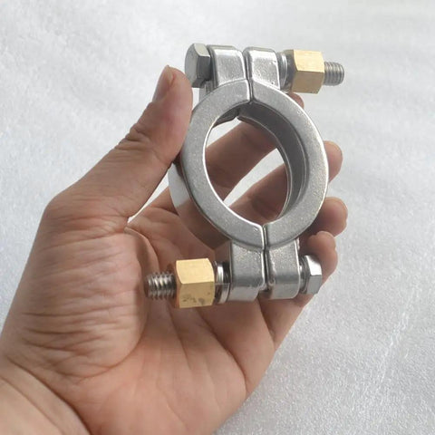 Rock Solid 1.5 Inch Tri Clamp Clover Sanitary Hose Connector Machined From Premium 304 Stainless Steel With Its Easy Peasy Thumb Screw Design And Top Shelf Gutsy Build For Heavy Duty High Pressure Pipe Installations