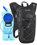 Ultra Lightweight Hydration Backpack With 2L Water Bladder For Cycling, Running, Biking, and Hiking, waterproof Oxford fabric, black