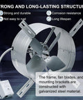 15 Inch Gable Mount Attic Fan With Adjustable Thermostat 1300 CFM Exhaust Ventilation For Home Garage Shed And Portable Buildings