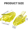 Cat5e And Cat6 RJ45 Pass Through Connectors With Strain Relief Boots 100 Pack No Fuss EZ Crimp Modular Plugs, product dimensions shown.