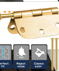 6 Pack Door Hinge Pins 3.5 Inch Legit Oil Rubbed Bronze And Gold Heavy Duty Stainless Steel showing gold hinge with smooth gliding pins.