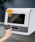 Premium Portable Countertop Dishwasher Built From Heavy Duty Stainless Steel Featuring Three Rapid Wash Settings with touch control panel.