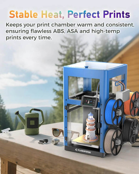 Enclosure Kit For AD5X 3D Printer With Optimized Design, Quiet Odor Reducing, High Temp Filament Ready, DIY Colors Displayed Outdoors