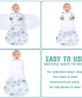 Baby in Newborn Sleep Sack Swaddle For 3 To 6 Months Cozy Crib Safe Three Way Adjustable Wearable Blanket With Safe Swaddle Wings