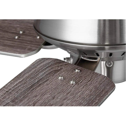 Close-up of Drift Collection 32 Inch Four Blade Ceiling Fan With Quiet Motor Modern Low Profile Design showing wood texture blades.