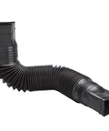 Flex A Spout Downspout Extension In Black No Fuss Easy Bend Corrugated Rainwater Redirector on white background