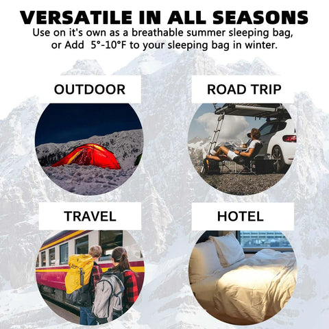 Ultralight Sleeping Bag Liner Travel Sheet Three Size Options For Backpacking Camping Hotels And Hostels All Seasons Use