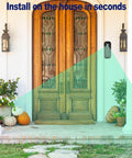 No Drill Doorbell Mount For All New Blink Video Doorbell 2nd Gen Easy Install Bracket on a house door with lanterns and pumpkins