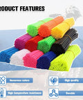 72 Pcs Dirt Bike Spoke Covers Kit With Dustproof Wheel Rim Skins Wraps Guards And Bicycle Tire Trim Decoration Protector Universal Fit Easy Install For Motorcycles Scooters And Bikes Light Blue in multiple colors displayed.
