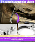 Heavy Duty 2.5 Inch Exhaust Clamp With Hanger For 2-1/2 Inch Pipe Universal Car Muffler Mount Kit installed on pipe