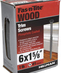 Slick Black Trim Screws 0.625 Inches With Square Drive And Sneaky Low Profile Head For Smooth Finish work tough construction fasteners packaging.