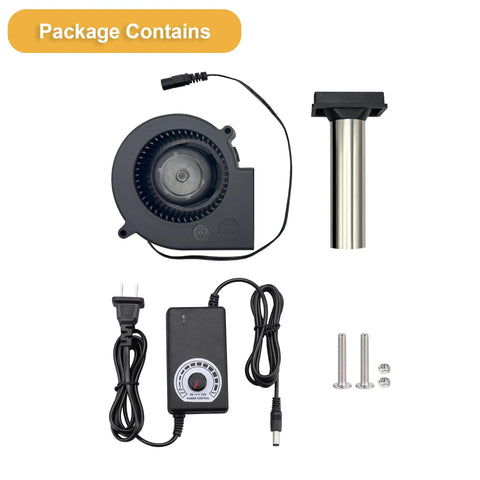 Rock Solid Centrifugal Blower Fan With Variable Speed Controller 97 Mm X 33 Mm Tight Squeeze Fit Boosts Airflow Fast For Venting Or Fire Startup Universal AC Wiring Installed