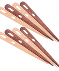 8-Piece Wooden Big Eye Knitting Needles With Double Eye Design And Smooth Rounded Tips For Wool And Nylon Crafts, Ideal For Scarves Macramé Tapestry And Crochet Projects For Yarn Lovers, set of wooden needles