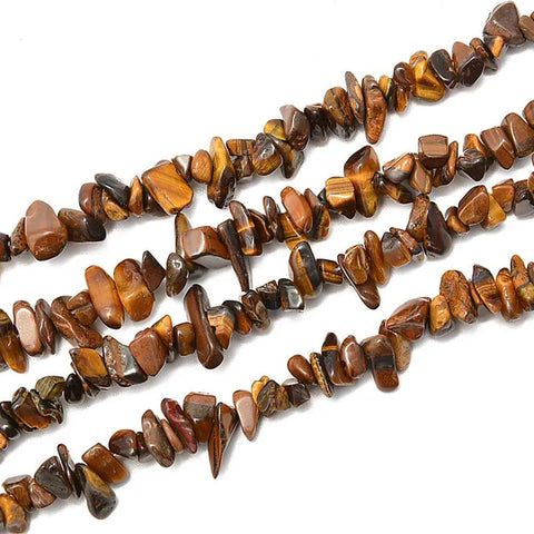 Yellow Tiger Eye Chip Beads 5-8mm DIY Jewelry Making Strand 34 Inch Loose Stones No Clasp Natural Healing Gemstones