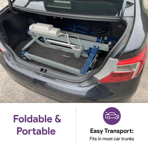 ProHeal Portable Electric Patient Lift With 4 Point Spreader Bar For Home Care Or Facility Use Fits Under Beds And Into Trunks Supports 350 Pounds Weight Capacity For Easy Mobility Transfers Safety First in car trunk