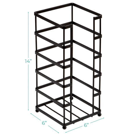Black Free Standing Toilet Paper Holder Stand With 3 Roll Capacity Vertical Dispenser for Mega Rolls, 14x6 inch metal frame