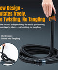 Hand demonstrating 15 Ft Super Flexible Dust Collection Hose Kit For Woodworking Tools With 2 Fittings And Quick Change Adapters