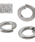 Set Of 100 No 10 Split Lock Washers For Rugged Jobs, 304 Stainless Steel With Silver Finish, heavy duty spring lock washers