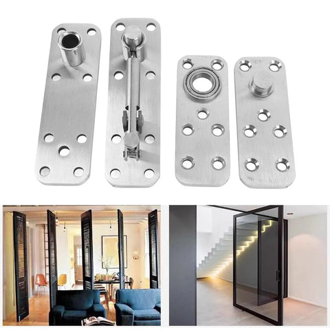 Hidden Door Hinge Stainless Steel Beefy Heavy Duty 600 Lbs Load Capacity Adjustable For Wood And Aluminum Doors With Brushed Finish