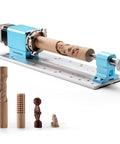 Rotary Module Kit For Prover XL 4030 V2 CNC Router With NEMA23 Planetary Gear Stepper Motor 4 Jaw Chuck and carved wood samples