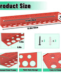 Dimensions and features of the Red Wall Mount Screwdriver And Pliers Organizer Rack With 23 Holes, Metal Tool Holder for garages.