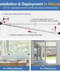 Instructions for Three Pack Sliding Door Security Bar Kit 18 To 50 Inch Adjustable Steel Door Jammer with Rubber Tips. For use on sliding doors and windows.