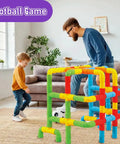 No Fuss Learning 156 Piece Pipe Building Blocks Set, colorful STEM interlocking tubes used in a football game for kids.