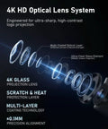 4K HD Optical Lens System for Mercedes Car Door Lights Logo Projector Puddle Lights No Fade 4K HD Welcome Lamps Pack