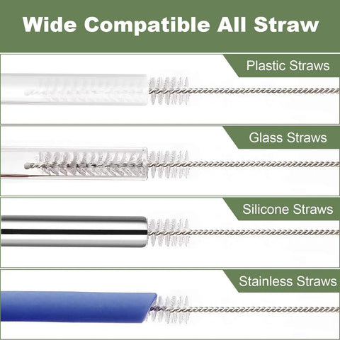 4 Pack Extra Long Straw Cleaning Brushes For Reusable Mugs, 11.8 Inch Long Cleaners With Easy Grip Fit All Plastic Glass Stainless And Silicone Straws, Fits 14oz 20oz 30oz 40oz Cups, Durable Food Grade Stainless