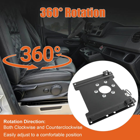 Ford Econoline Right Side Passenger Seat Swivel Base Replacement with 360 Degree Rotation for E150 E250 E350 E450 1997 2024