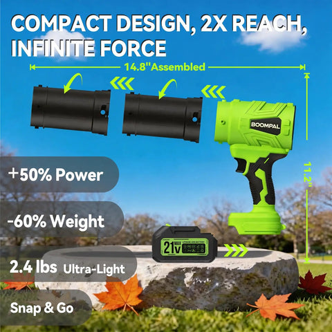 Cordless Leaf Blower With Battery And Charger, 2-Pack 20V Batteries Included, Turbo 180 MPH Airflow highlighted features.