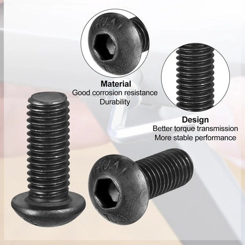 The Real Deal 100 Piece M3x5mm Button Head Hex Socket Cap Screws Forged From Tough 10.9 Alloy Steel Heavy Duty Bolts close-up view of screws showing durable design.