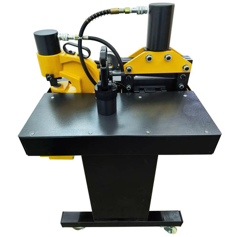 Beilockery Electric Hydraulic Busbar Processor Machine, 4 In 1 tool for copper aluminum with sturdy metal frame and hydraulic components.