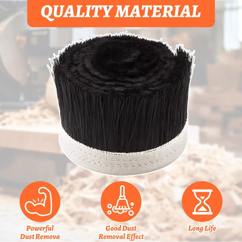Heavy Duty Cnc Dust Shoe Brush With Thick Nylon Bristles For Vacuum Cleaners And Router Spindles, top view showing bristle material.