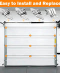 Quiet Nylon Garage Door Roller Kit With Hinge Top Bracket Wire Rope And 2 Inch Roller Stem For 7 Foot Doors in use installation view