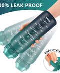 24oz Insulated Water Bottle With Straw And Chug Lids 18/10 Stainless Steel Double Wall Vacuum BPA Free, showing easy carry design, leak proof.